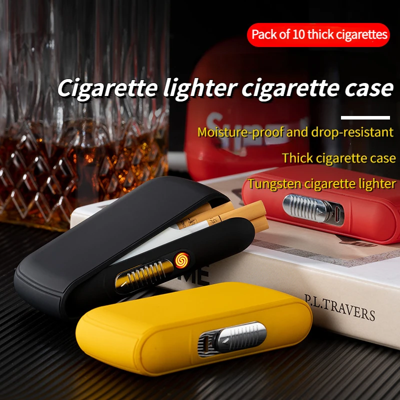 The Latest Cigarette Case, Compact and Portable 2-in-1multifunctional USB Cigarette Lighter, Rechargeable Lighter Cigarette Case