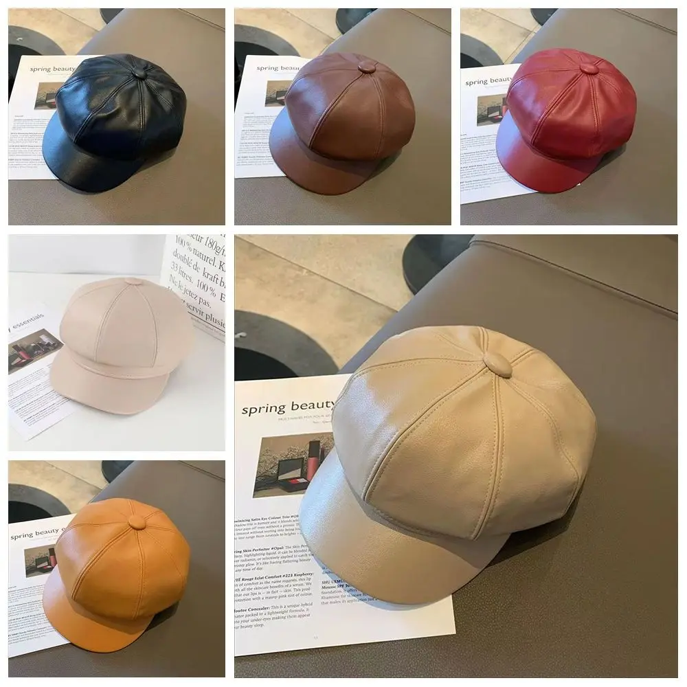 الرجعية Y2K بو القبعات الكورية نمط البريطانية الرسام قبعة الفنان قبعة موزع الصحف قبعة مثمنة قبعة في الهواء الطلق #5