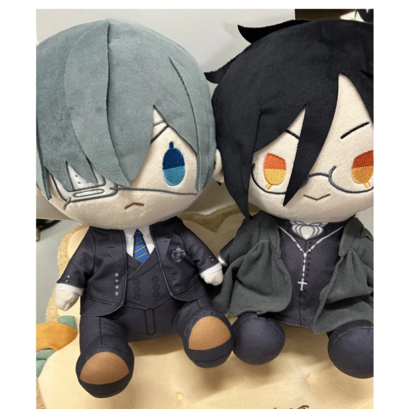 Aniplex Black Butler Boarding School Arc Chibi Plush Ciel & Sebastian Sitting Figure Anime Gift - view 5