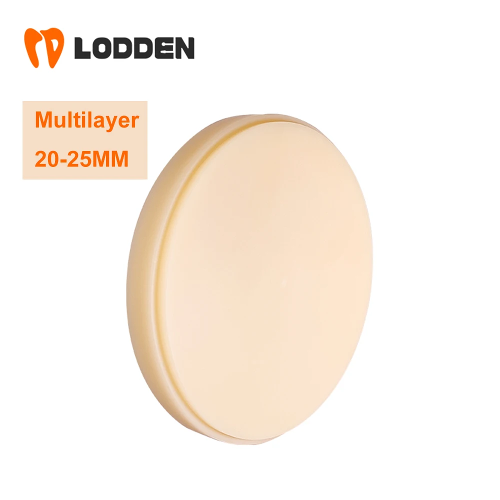 Pmma Dental 98mm Multilayer Block Material Dentistry Preshade Multi-layer Resin Disc CAD/CAM Lab Dental Materials 20-25mm