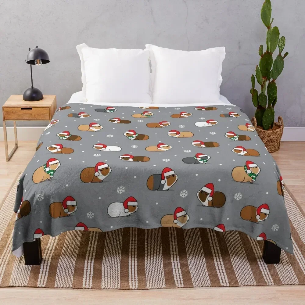 Christmas Guinea pigs - grey Throw Blanket christmas decoration Cute For Baby Luxury Brand Blankets