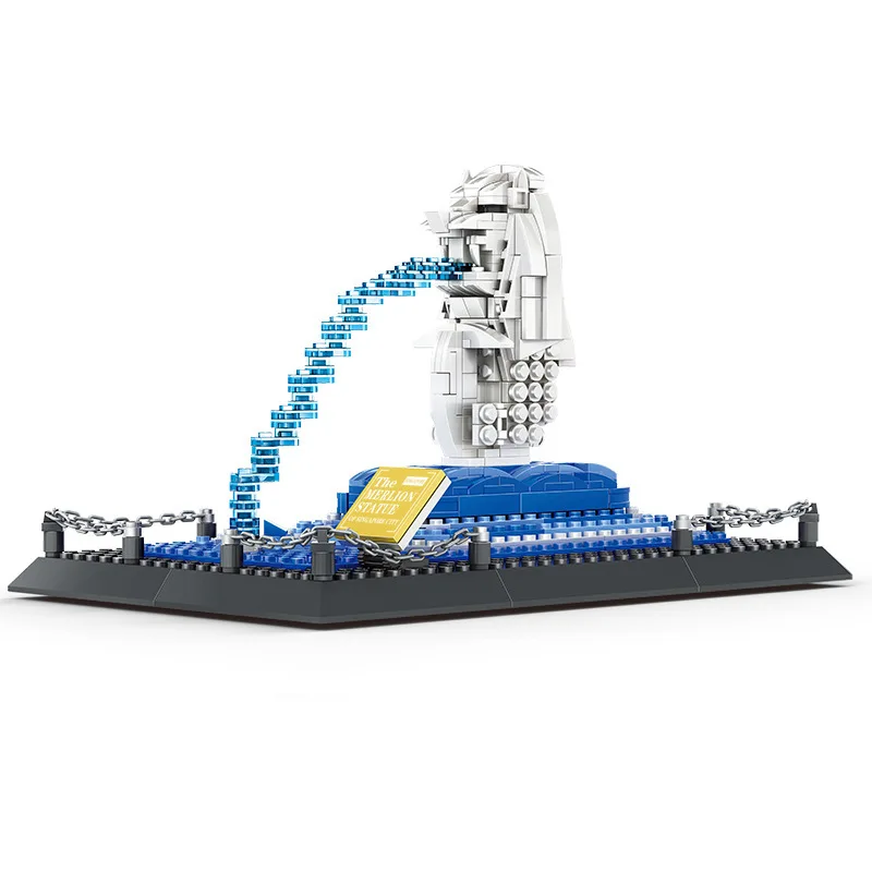 4218 シンガポール マーライオン 世界建築 子供向け教育ビルディングブロックおもちゃギフト