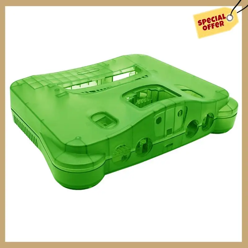 Nintendo 64 N64 용 보관 케이스 운반, 반투명 레트로 비디오 게임 콘솔 케이스 교체 쉘, 반투명 내구성 녹색