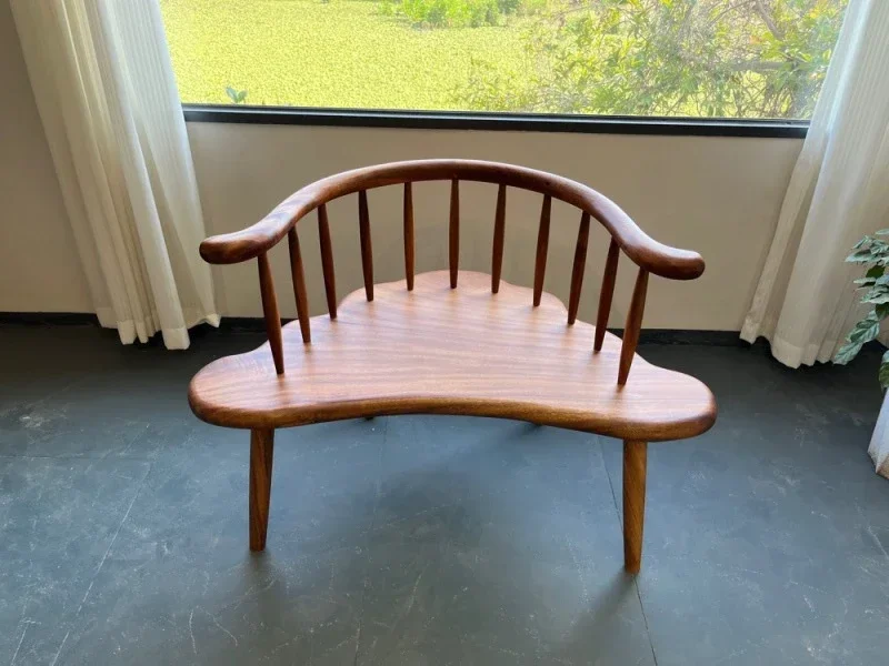 South American walnut solid wood, queen chair, living room balcony log tea table and chairs, modern simplicity