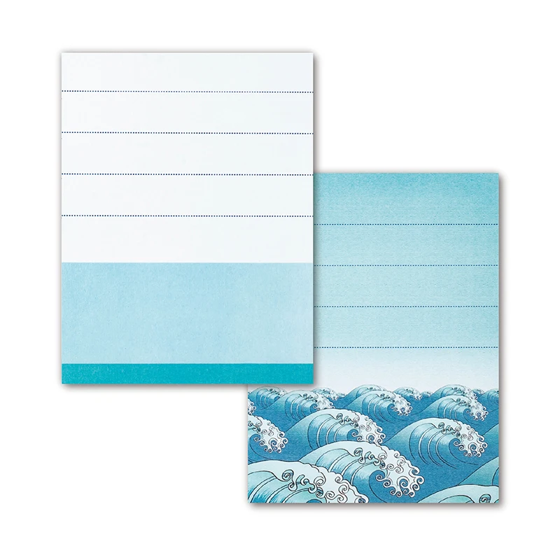 50Sheets/Set Japanese Style Note Sea Wave and Sky Message Card  COLOR MASH
