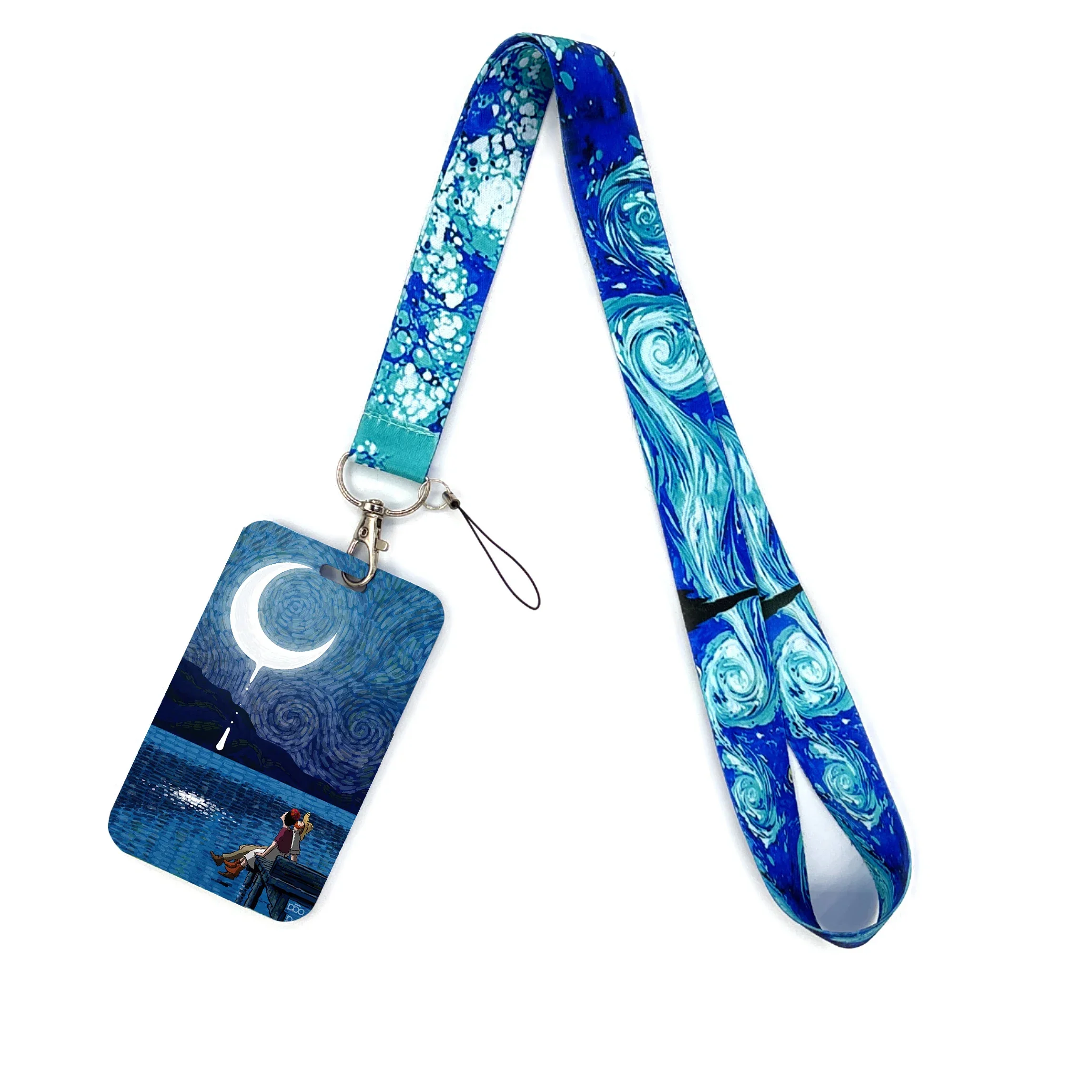 Imagem -04 - Van Gogh Série Chave Neck Strap Lanyard Cartão id Crachá Titular Squirtle Chaveiro Chaveiros Acessórios Presentes