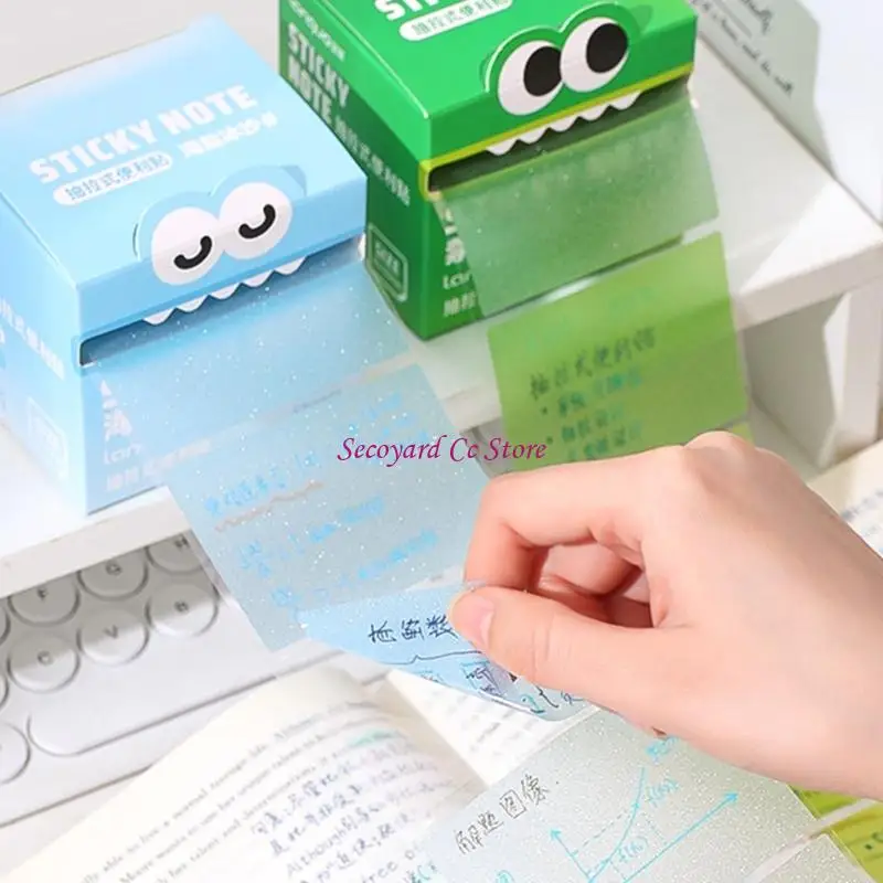 N3UC 150 Sheets Pearlescent Sticky Note Paper Pull Out Sticky Notes Adheive Note Paper Memo Pad For School Office Supplies