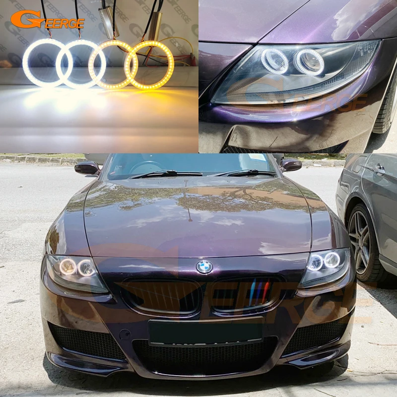 For Bmw Z4 E85 E86 2002 - 2005 2006 2007 2008 Ultra Bright A/W Switchback Day Light Turn Signal Led Angel Eyes Kit Halo Rings