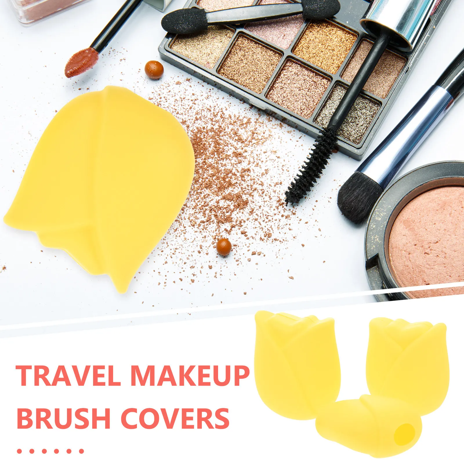 

3Pcs Travel Silicone Makeup Brush Covers Portable Holder Protective Brush Caps for Foundation Concealer Eyeshadow Brushes