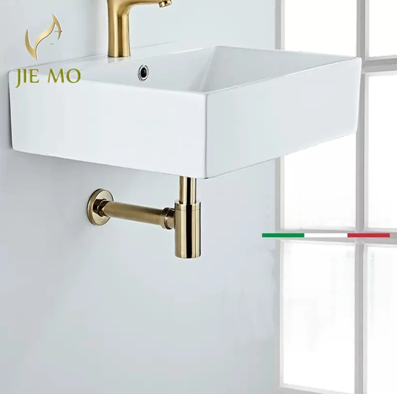 Deodorant water drainer set Right Angle into the wall brass basin accessories wash basin spring launching device drain pipe set