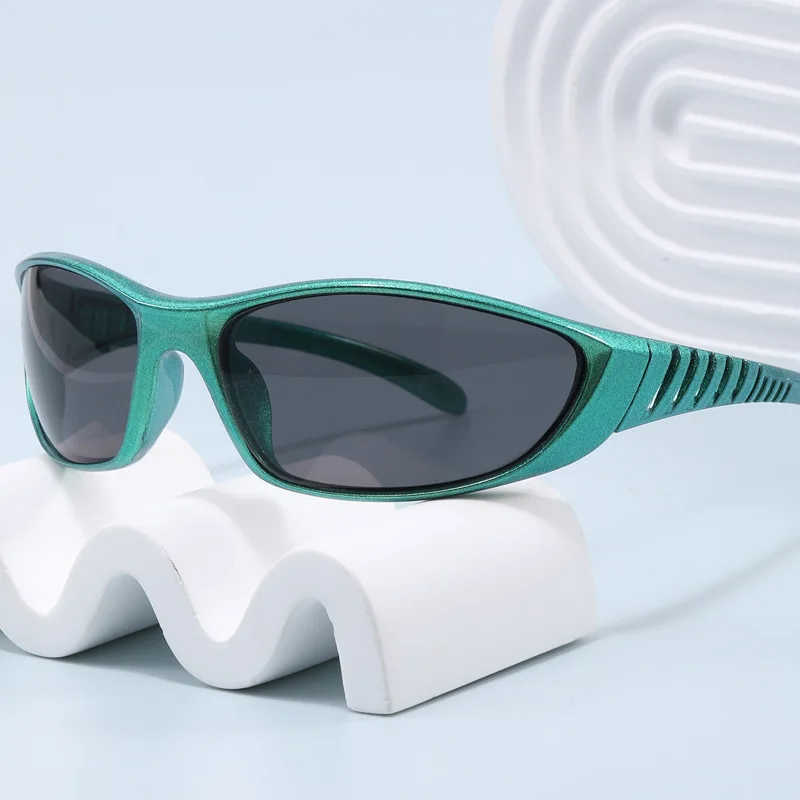 جديد وصول Y2K الرياضة فاسق النظارات الشمسية النساء مصمم مربع حملق الرجال الفاخرة العلامة التجارية نظارات شمسية مرآة ملونة نظارات حديثة الطراز #2