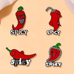 Cute Cartoon Red Hot Chili Peppers Quirky Characters Emoji Brooch Letters Vegetables Badge Clothing Backpack Decoration Pins