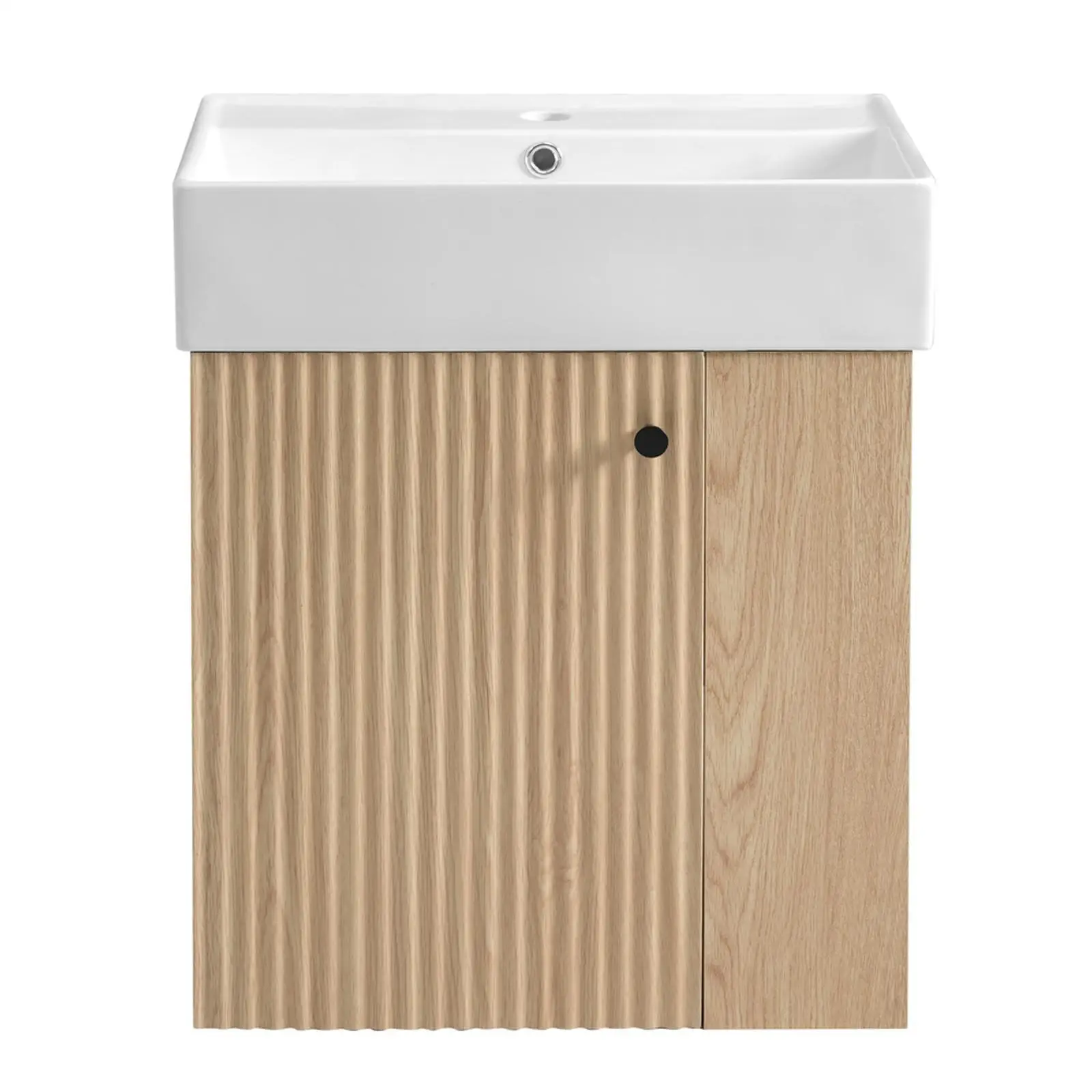 

Современная подвесная тумба с керамической раковиной, плавно закрывающейся дверцей и полкой для хранения для ремонта небольших ванных комнат