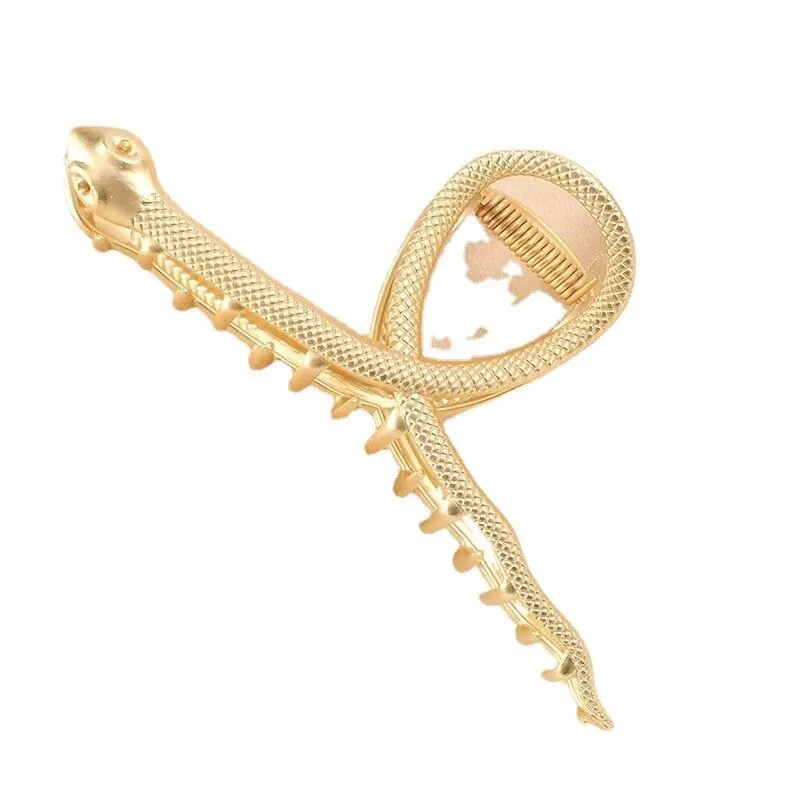 1pcs Snake Niche Design Grab Clip Large Sense Of Shark Clip Temperament Metal Hair Clips Plate Hair Back Of The Head Hair