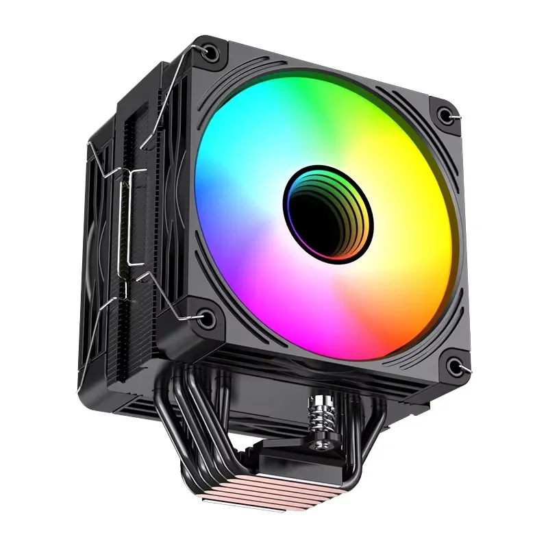 BOLRZO Custom RGB Light Emitting Diode Pulse Width Modulation 6 Heat Pipe Central Processor Air Cooler Fan Single Central