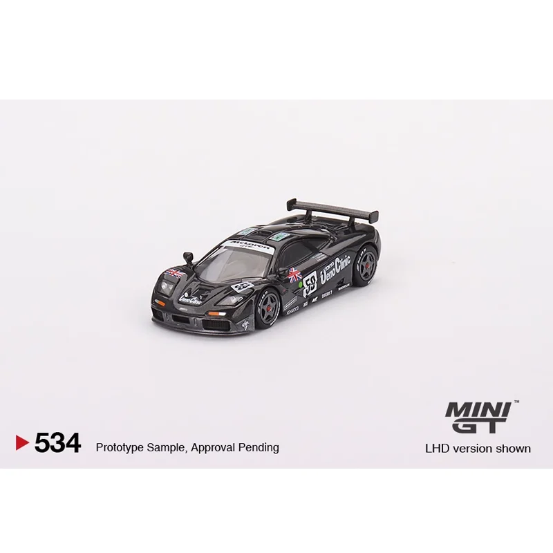 MINIGT Skala 1/64 McLaren F1 GTR # 59 1995 Le Mans 24Hr Zwycięzca Zabawka Aluminiowy Pojazd Samochodowy Odlewany Metal Model Prezenty