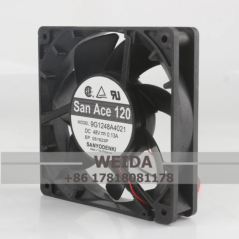 

Sanyo 12V 24V DC 48V 0.13A AC EC 12025 120X120X25MM 12CM Ball Bearing Frequency Converter Two-wire 9G1248A4021 Cooling Fan