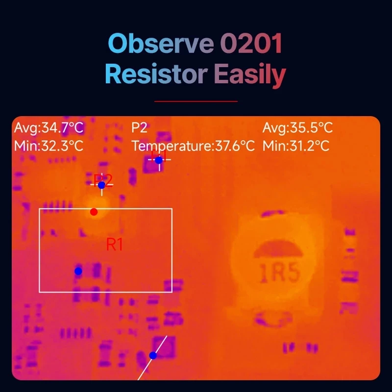 Imagem -04 - Pro Termoimager para Telefone Circuito Pcb Teste Industrial Temperatura da Tubulação do Aquecimento do Assoalho Câmera Infravermelha 256x192 25hz Infiray-p2