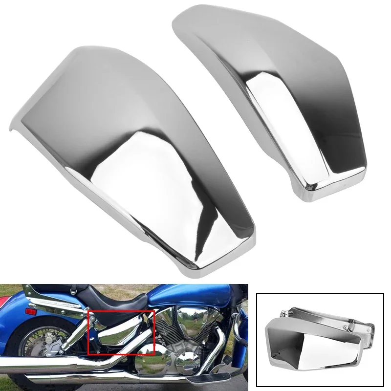 غطاء هدية للبطارية الجانبية ABS للدراجات النارية كروم أسود لهوندا VTX 1300 VTX1300 2003 2004 2005 2006 2007 2008 2009 #1