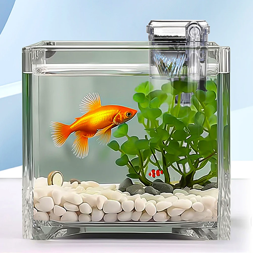 Aquarium Filter Mini Silent USB Waterfall Fish Tank FilterWater Volume Wall Mounted USB Fish Tank Filtration Device