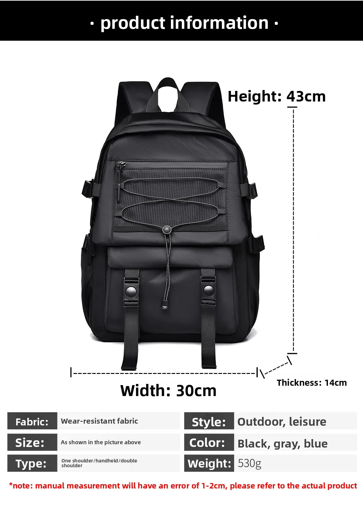 2025 New Style Fashionable Backpack, Outdoor Sports Bag, Large-capacity Water-resistant Nylon Backpack, Casual Travel Backpack