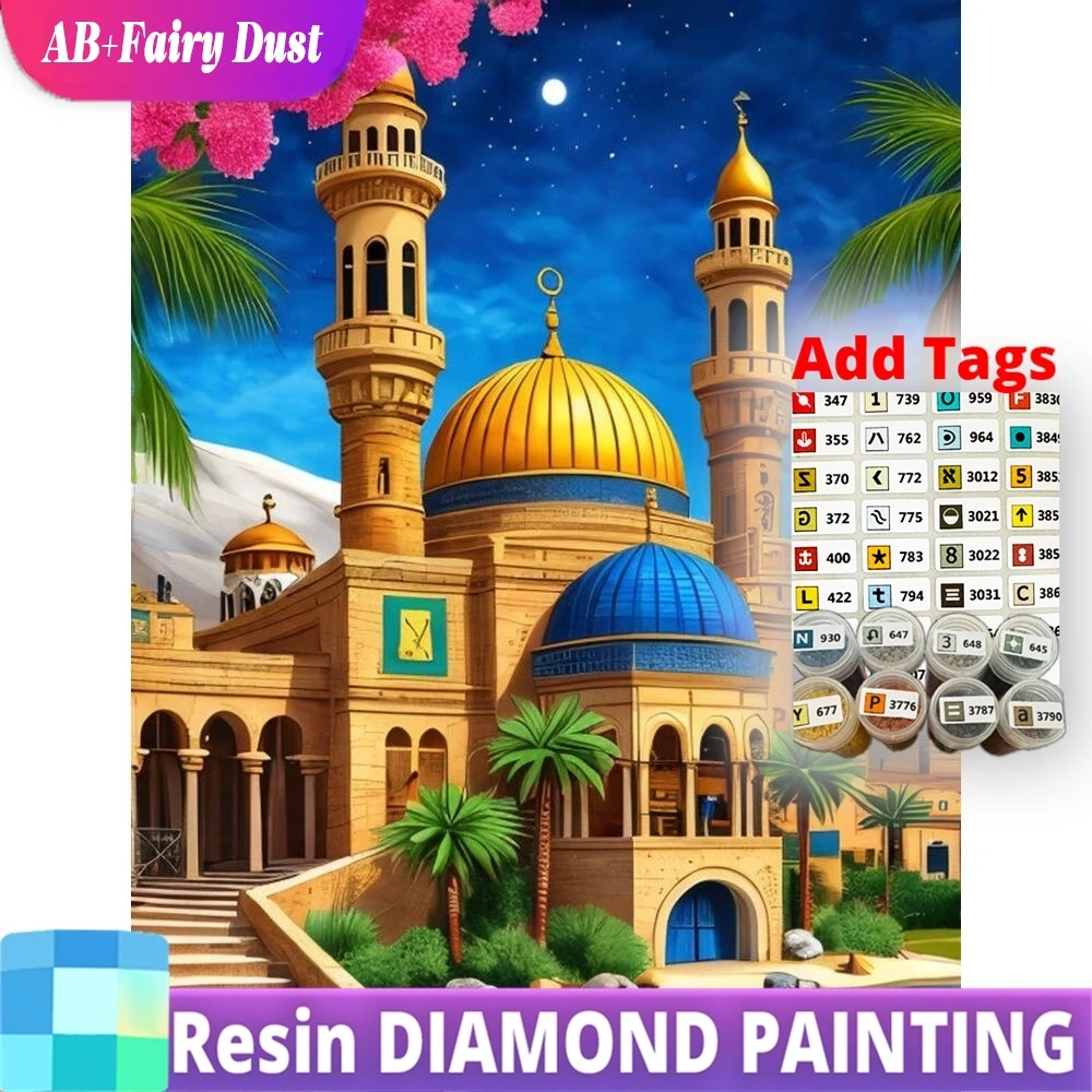 

Resin AB Fairy Dust House Diamond Mosaic Building Landscape Suitable For Beginners DIY Painting Needlework Child Hobby