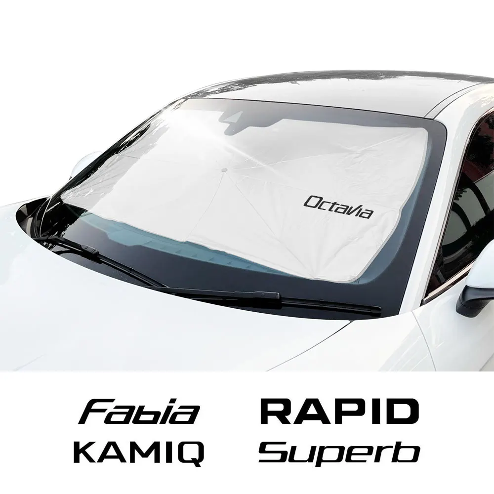 Car Windshield Sunshades Sun Shades Umbrella For Skoda Octavia Fabia Rapid Kamiq Kodiaq Scala Karoq Superb Auto Accessories