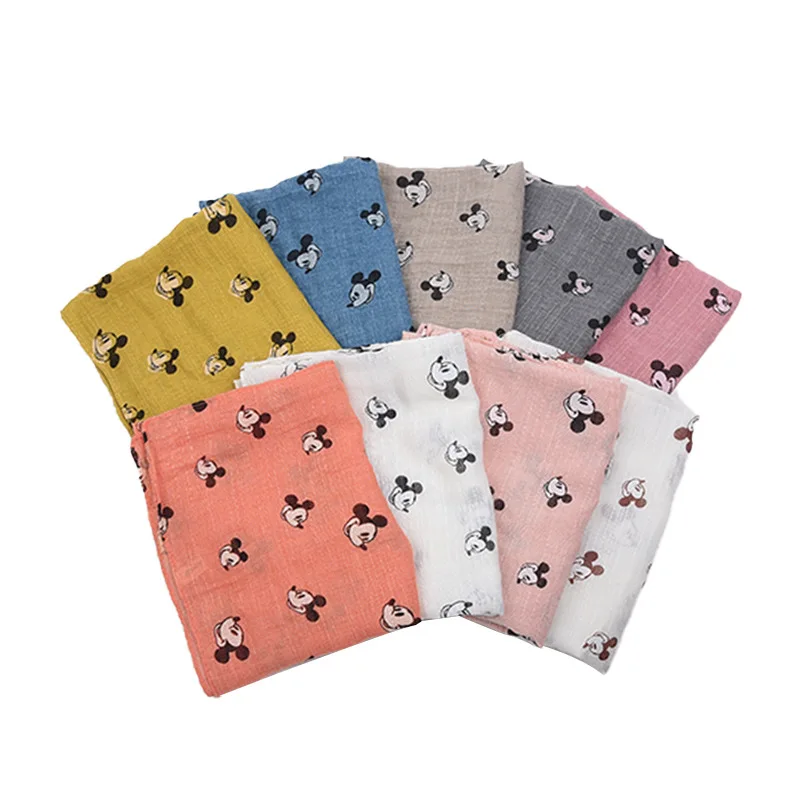 Miniso Herbst und Winter koreanischer neuer Kinderschal Baumwolle Leinen Cartoon Baby warmer Schal vielseitiger langer Schal