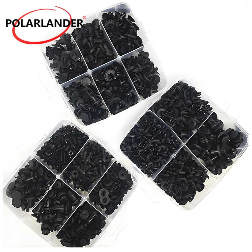 630Pcs 16 kinds Auto Car Body Plastic Push Pin Rivet Fasteners Trim Bumper Moulding Clip Black  for most cars,trucks,SUVs