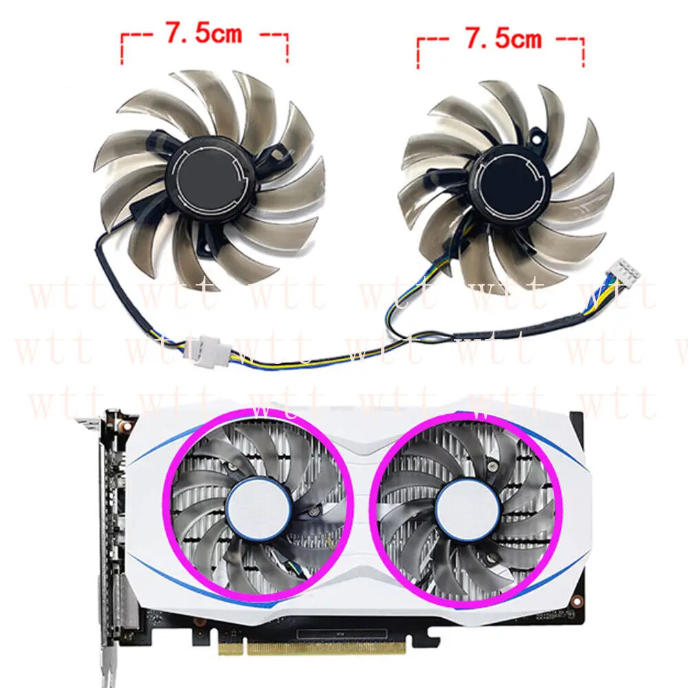 Сменный вентилятор охлаждения видеокарты для ASUS GTX1050 1050ti RX460 DUAL