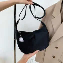 Bolsas Crossbody Multifuncionais para Mulheres, Bolsas de Ombro Monocromáticas, Bolsas Simples para Adolescentes, Bolsa de Grande Capacidade para Mulheres, Harajuku