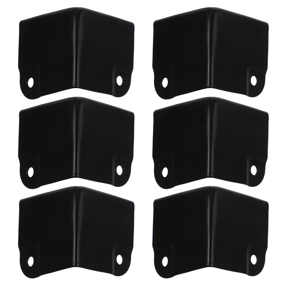 

6 Pcs Corner Protectors Metal Black Protective Guards Decorative Edge Cabinet Stage Speaker Tools Steel Guard