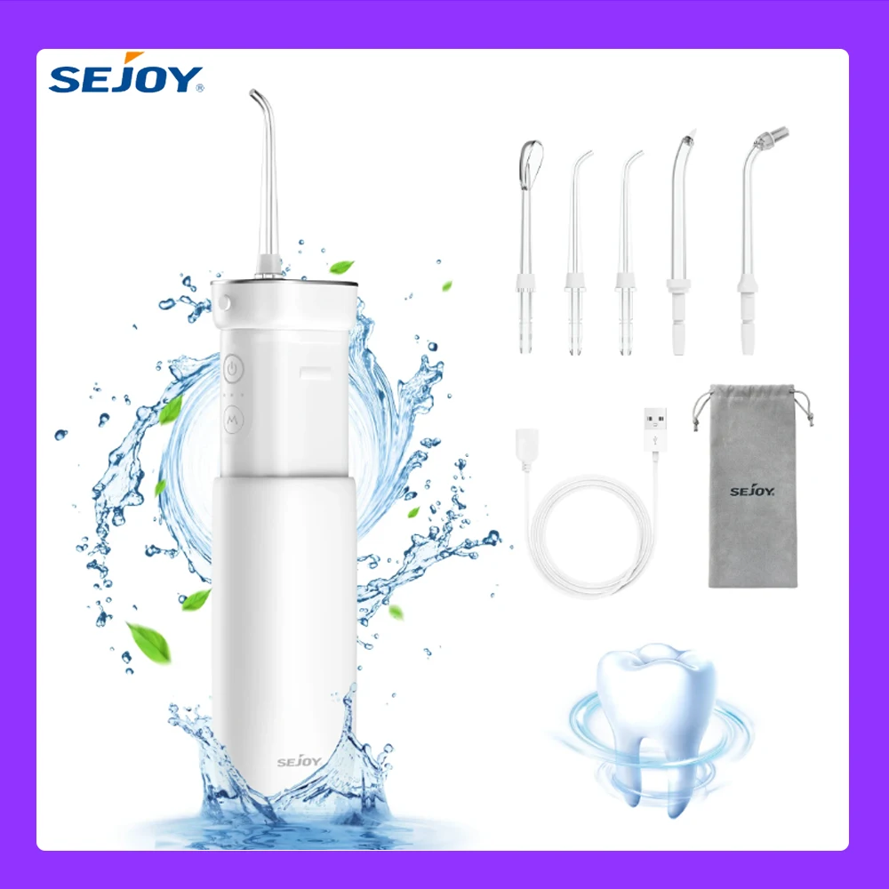 

SEJOY New Irrigator Dental Water Flosser Mouth Washing Machine Home 3 Cleaning Modes 1000mAh USB Waterproof 170ml