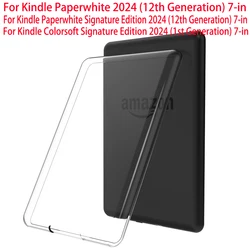 Clear TPU Cover For Kindle Paperwhite 2024 (12th Generation) 7-in For Kindle Colorsoft Signature Edition 7'' Soft Back Case