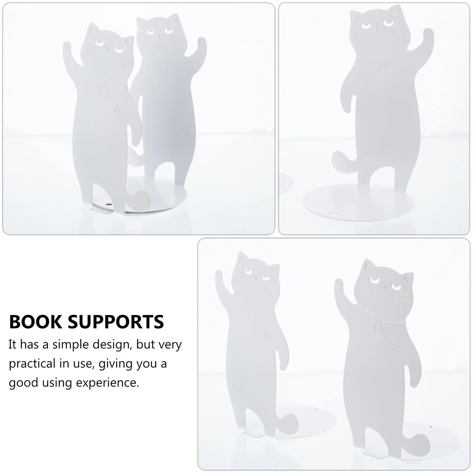 

Cat Shaped Bookends Iron Bookend Simple Book Stand Decorative Book Organizer Storage Rack For Home Office Study Room