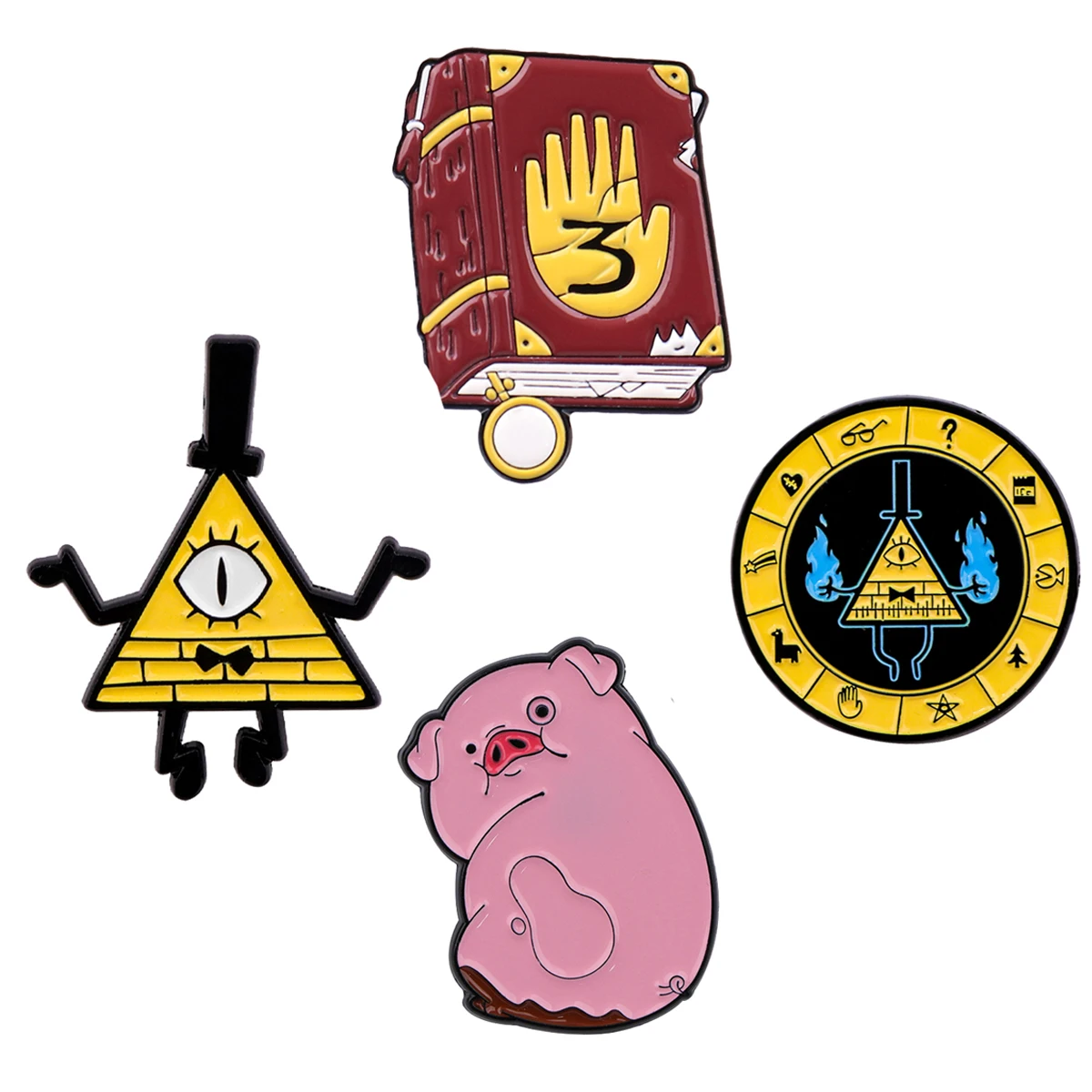 Broches de porco engraçados para mulheres, broche esmaltado de vilão de desenho animado, emblema de metal, joias, roupas, mochila, acessórios, presente de amigos