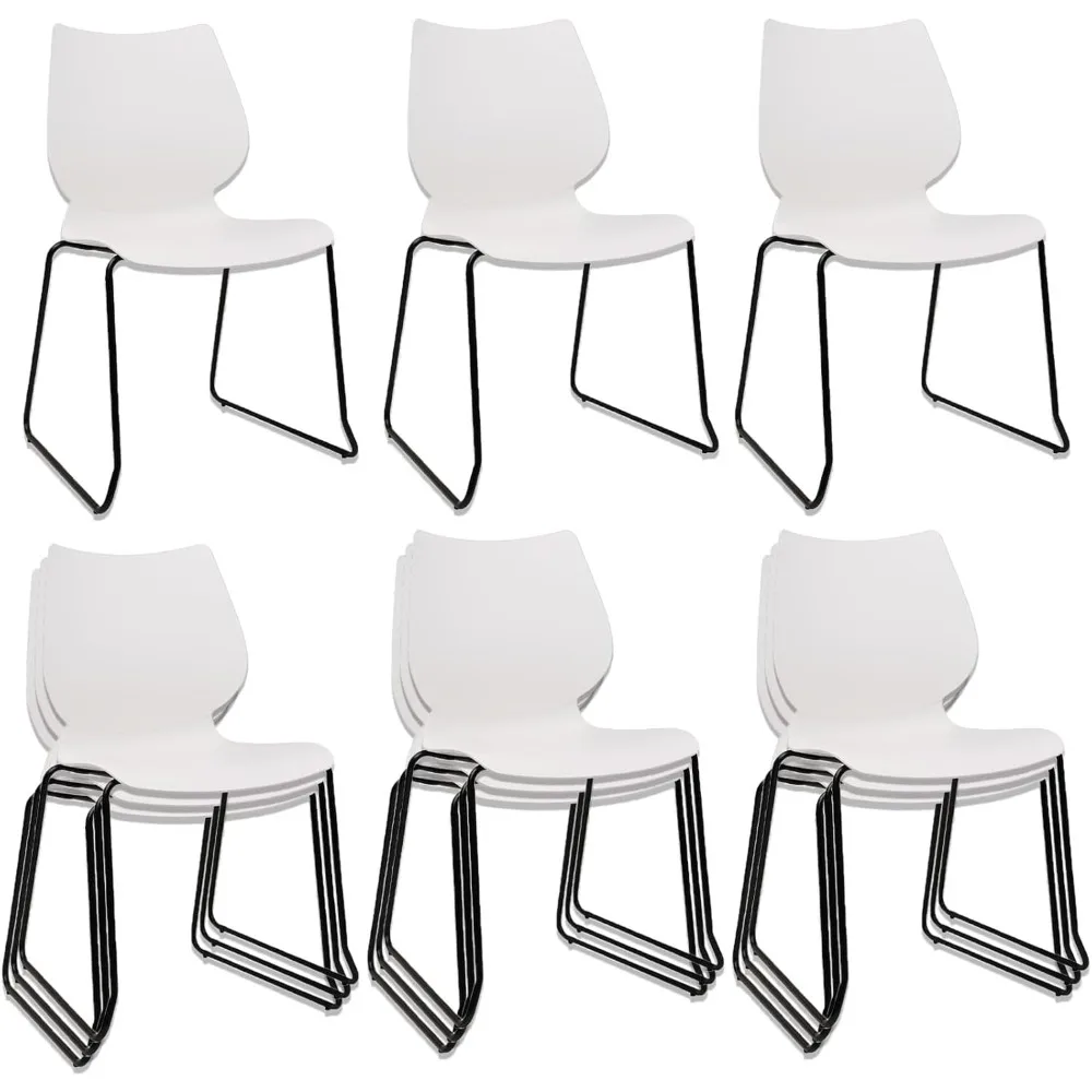 

Stacking Chairs, Stackable Waiting Room Chairs, Conference Chair with Back & Church Chairs No Wheels with Metal Legs, Suitable f
