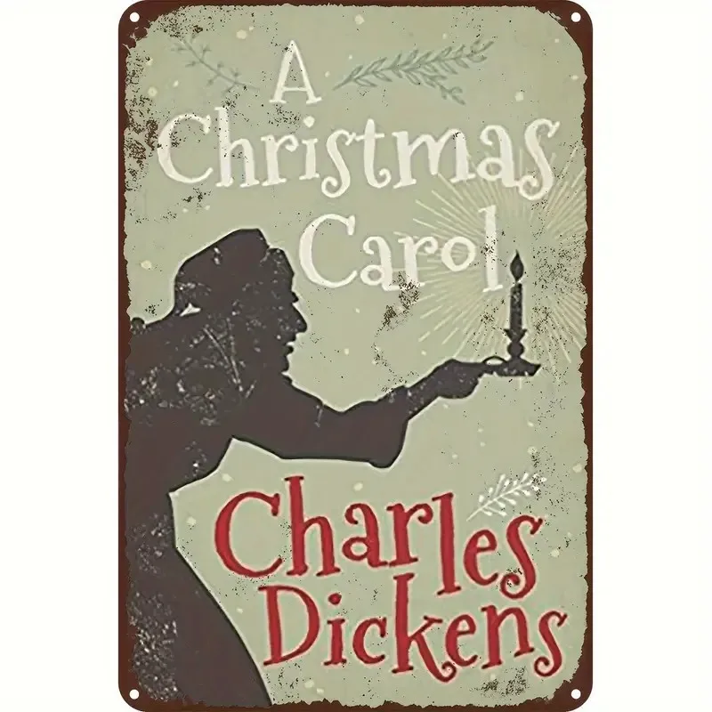 Charles Dickens 'A Christmas Carol' Vintage Metal Sign - Classic Wall Art for Holiday Decor, Home & Library Perfect Gift B