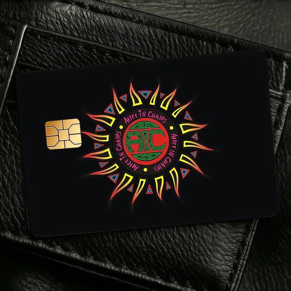Alice In Chains Band Credit Skin Cover Card Stickers 4PCS Film Bus Pass Front Decoration Bank Debit Waterproof