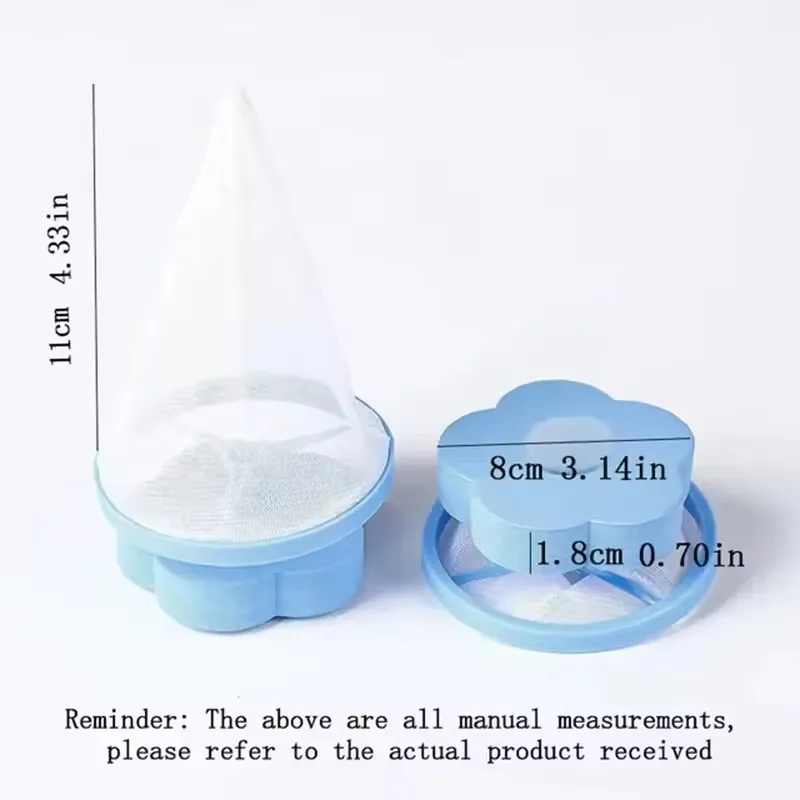 Picture 7: 10PCS Floating Washing Machine Lint Filter Plum Shaped Filter Bag Hair Catcher Decontamination Laundry Ball Cleaning Ball