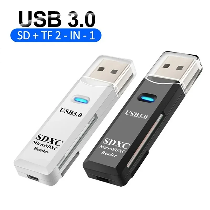 USB 3.0 Card Reader SD TF Memory Card Reader 2 In 1 High Speed Smart Card Reader Adapter For PC Laptop Flash Drive Accessories