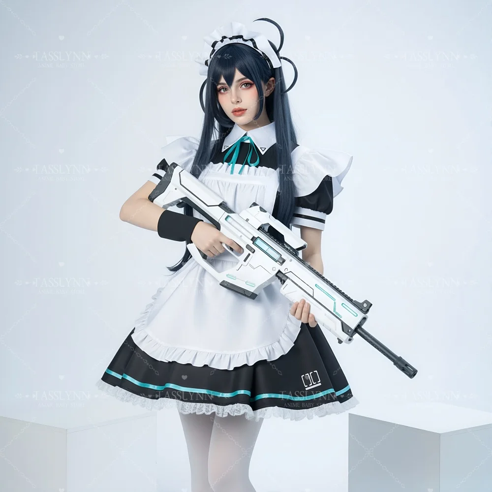 

Tendo Alice Maid Outfit Blue Archive Cosplay Costume Game Outfit for Halloween Comic Con Party Full Set With Apron Headwear