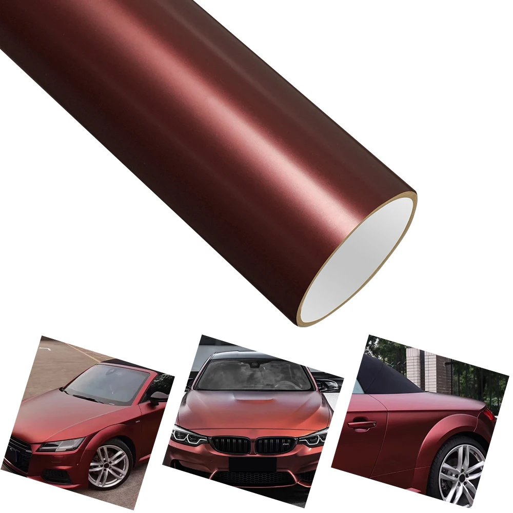 

Car Vinyl Film PET Matte Metallic Russet Red Auto Wrap Decal With Air Release Technology Car Motorcycle Decoration Aceessories