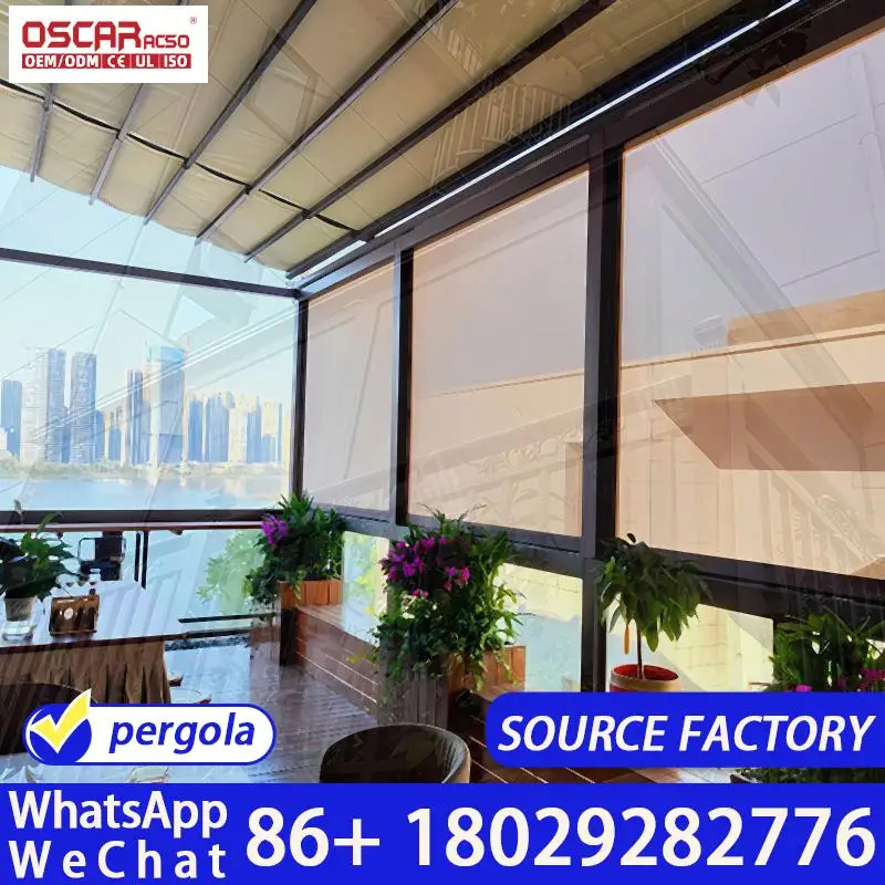 Canopy Sunshade Waterproof UVresistant Outdoor Garden Patio Canopy Shelter Rolling Blind
