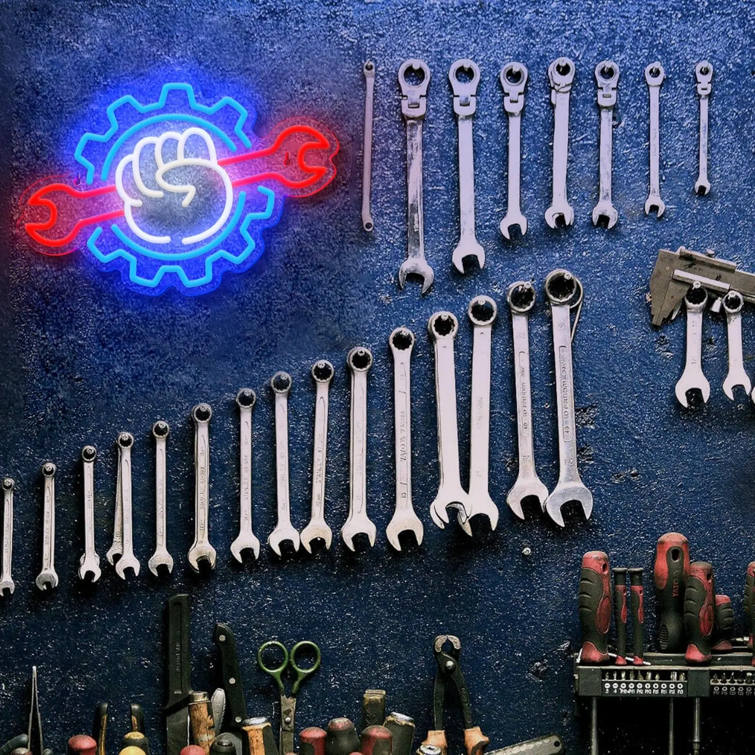 Wrench Neon Sign For Wall Decor LED Neon Light Suitable For Garage Christmas Party Bedroom Man Cave Garage Auto Repair Shop