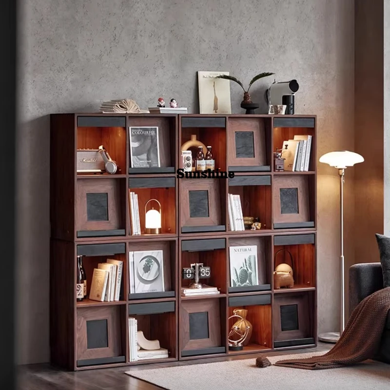 

North America, full wall dust display cabinet, living room storage, upturned bookshelf