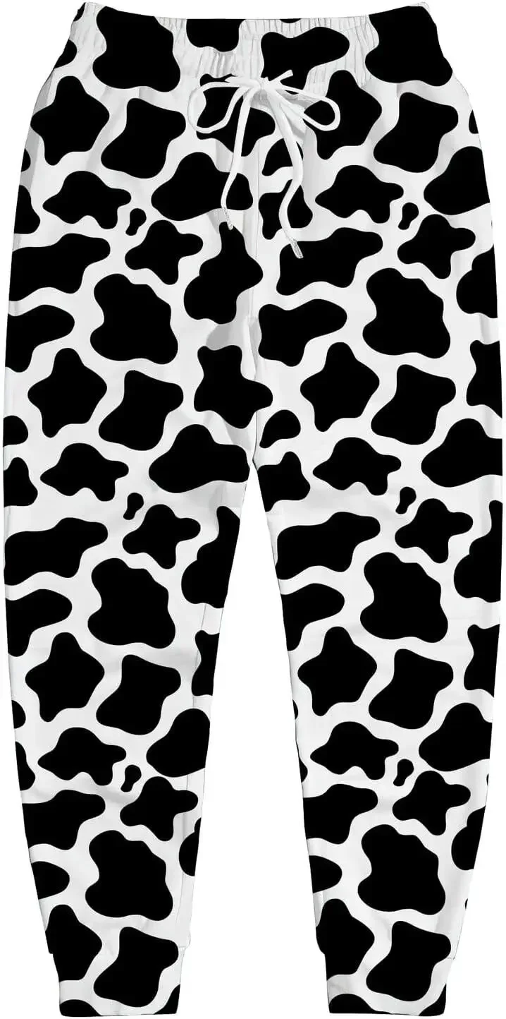 

2026 Trendy Black Graphic Joggers Women, Quick Dry Soft Fabric Elastic Drawstring Trousers, Cute Aesthetic Loose Baggy Pant