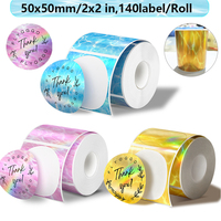 M110/M200/M220 Holographic Laser COLOR Round 50x50mm Sticker DIY Seal Labels for Phomemo M120 E210 Marklife P50 HPRT T20 Maker