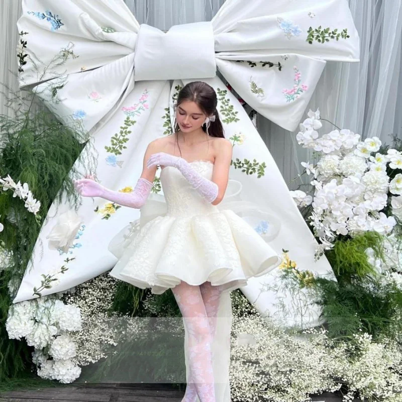 

French Dance Dress Lightweight Wedding Bridal Gown High-end Luxury Elegant Evening Party Dress for Engagement & Birthday