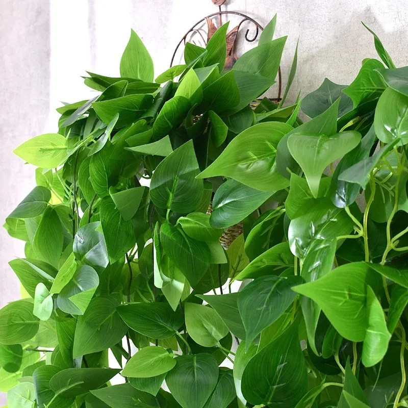 5 Forks Artificial Vines Plants Outdoor Plastic Creeper Green Ivy Wall Hanging Plants Branch For Home Garden Wedding Decor - view 3